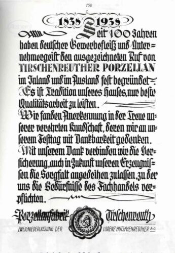 Urkunde Konzession Porzellanfabrik Tirschenreuth
