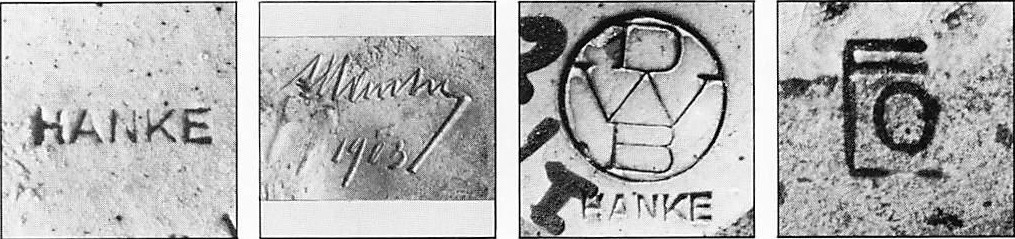 Marken Reinhold Hanke bis 1938